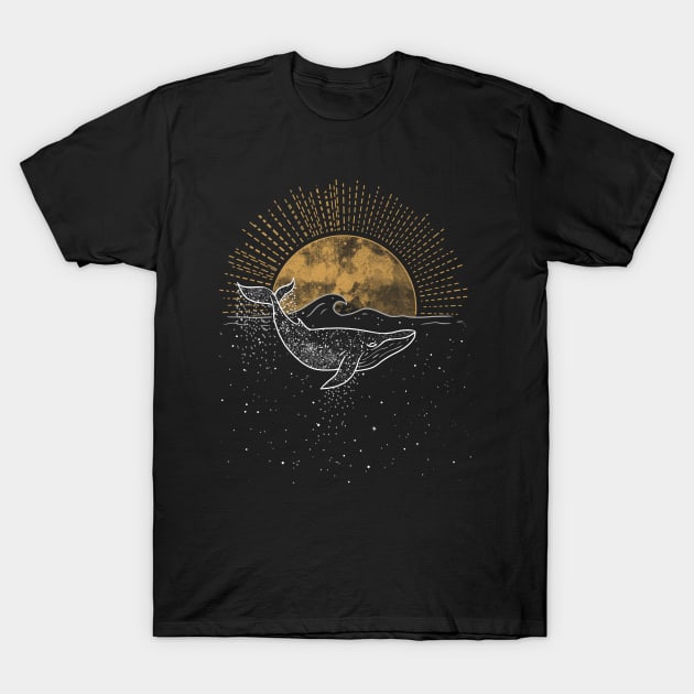 Whale in sea of stars with Sun T-Shirt by MugDesignStore